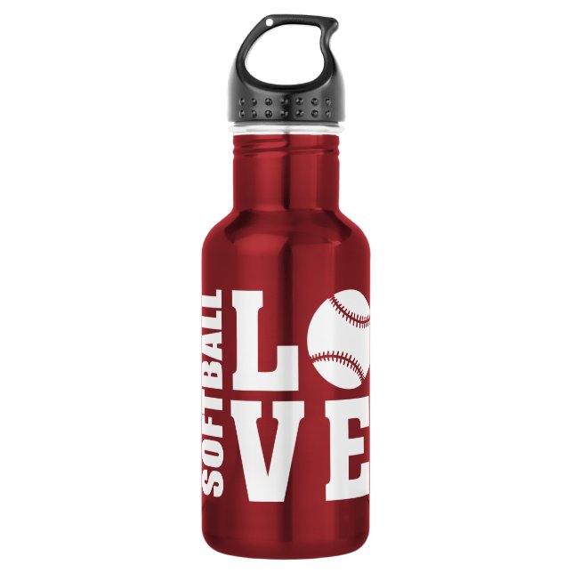 Bouteille D'eau En Acier Inoxydable Softball Love (Devant)