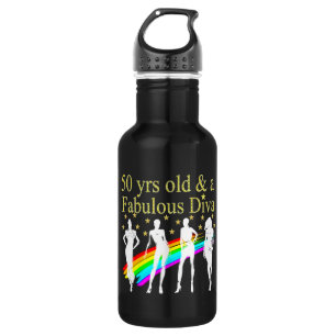 BOUTEILLE D'EAU EN ACIER INOXYDABLE STYLISH 50 ET FABULOUS 50E ANNIVERSAIRE CONCEPTION