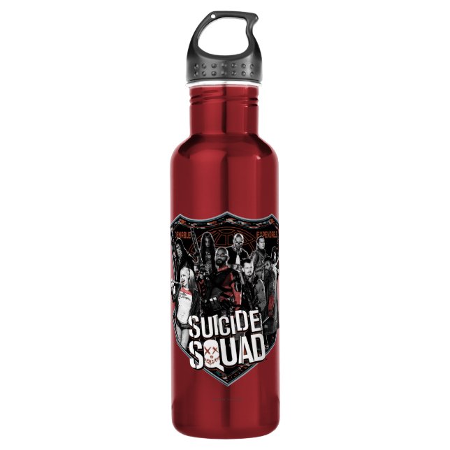 Bouteille D'eau En Acier Inoxydable Suicide Squad | Group Badge Photo (Devant)