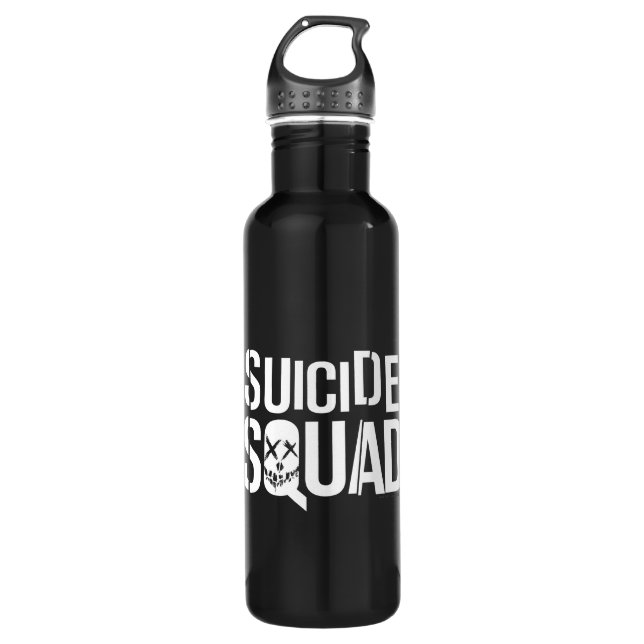 Bouteille D'eau En Acier Inoxydable Suicide Squad | White Logo (Devant)