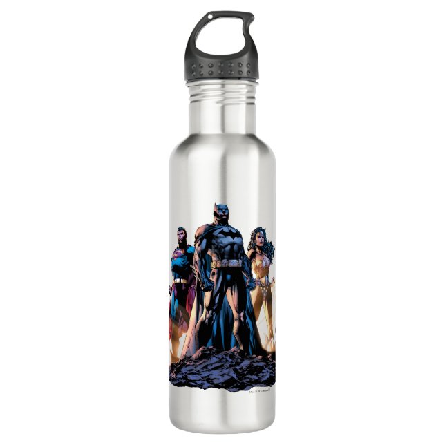 Bouteille D'eau En Acier Inoxydable Superman, Batman, & Wonder Woman Trinity (Devant)