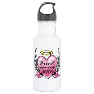 Bouteille D'eau En Acier Inoxydable Survivant du coeur rose
