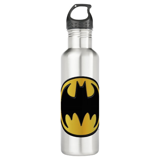 Bouteille D'eau En Acier Inoxydable Symbole Batman | Logo rond classique (Devant)