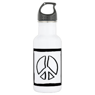 BOUTEILLE D'EAU EN ACIER INOXYDABLE SYMBOLE DE LA PAIX