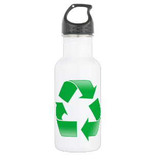 BOUTEILLE D'EAU EN ACIER INOXYDABLE SYMBOLE DE RECYCLE CLASSIQUE