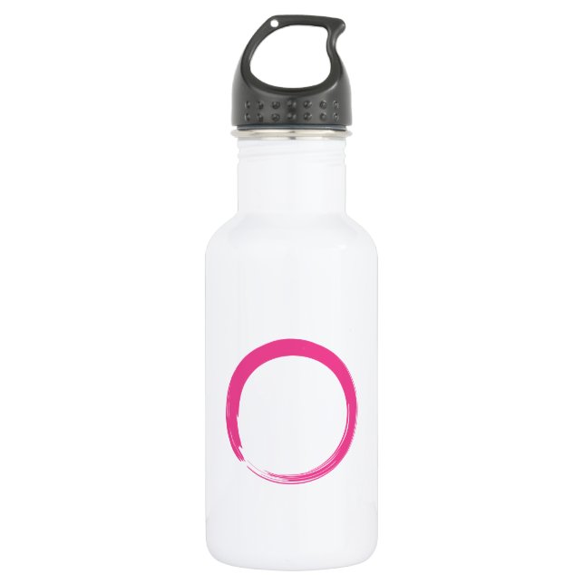 Bouteille D'eau En Acier Inoxydable Symbole zen rose / Cercle Enso (Devant)