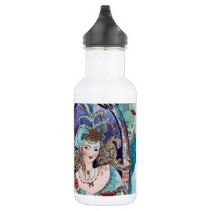 BOUTEILLE D'EAU EN ACIER INOXYDABLE TALE DE FOI ORIENTAL / PRINCESS, ROSES ROUGES ET H