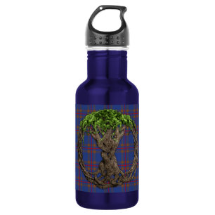 Bouteille D'eau En Acier Inoxydable Tartan d'Elliot de clan et arbre de la vie