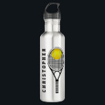 Bouteille D'eau En Acier Inoxydable Tennis Nom personnalisé ou Monogramme<br><div class="desc">Entrez simplement votre nom ou vos initiales dans le champ prévu pour personnaliser ce joueur de tennis, entraîneur ou flacon de ventilateur. Si vous voulez que ce design soit sur une bouteille noire, vous devrez cliquer sur "personnaliser" et modifier la couleur du texte pour qu'elle soit appropriée. Si vous avez...</div>