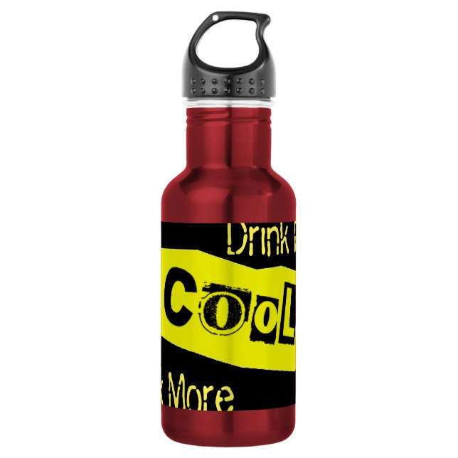 Bouteille d'eau en acier inoxydable Texte Buvez pl (Devant)