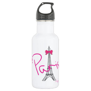 Bouteille D'eau En Acier Inoxydable Tour Eiffel de Paris avec l'arc rose