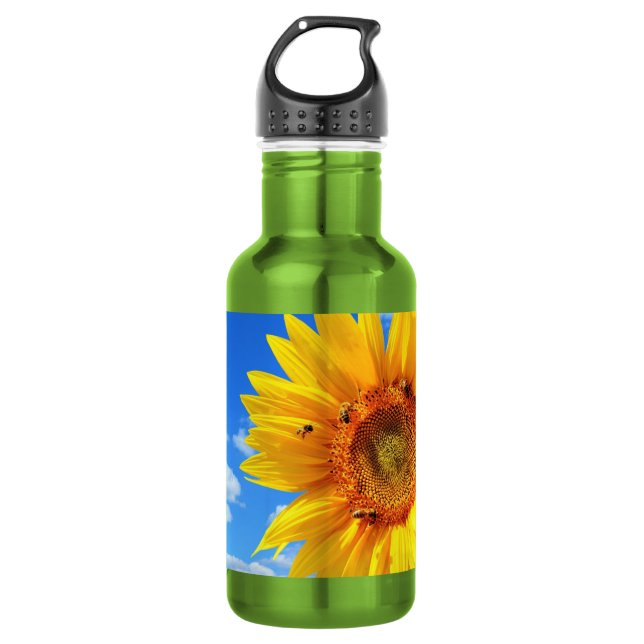 Bouteille d'eau en acier inoxydable Tournesol (Devant)