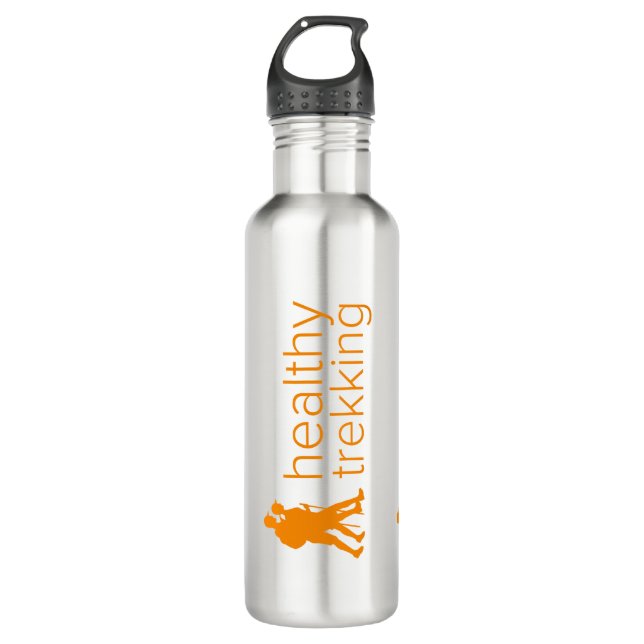 Bouteille D'eau En Acier Inoxydable Trekking santé Tangerine Logo Voyage (Devant)