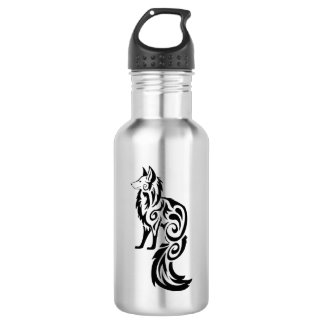 Bouteille D'eau En Acier Inoxydable Tribal de Fox Kitsune