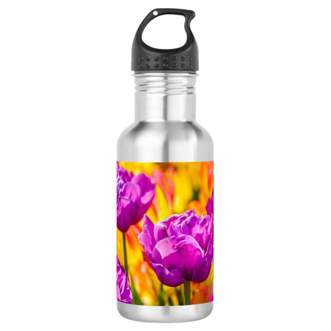 Bouteille D'eau En Acier Inoxydable Tulipes Enchanter Violet (Devant)