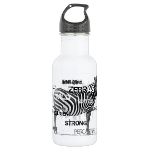 Bouteille D'eau En Acier Inoxydable Typographe de Black and White Unique