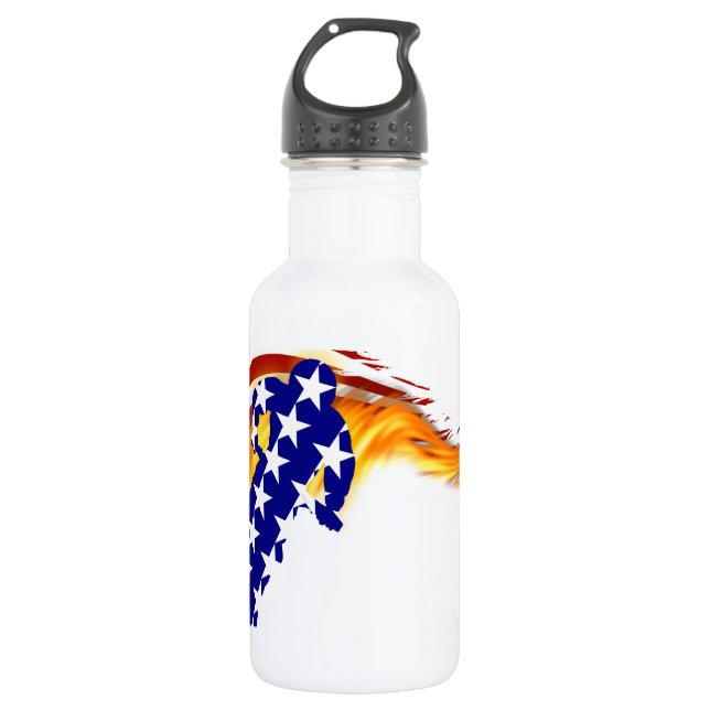 Bouteille D'eau En Acier Inoxydable USA Patriotic BMX / DIRT BIEN (Devant)