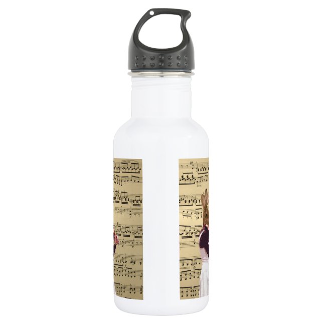 Bouteille D'eau En Acier Inoxydable Violoniste de lapin de lapin (Devant)