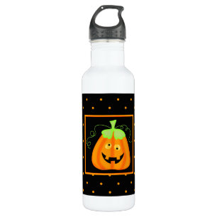 Bouteille D'eau En Acier Inoxydable Whimy Citrouille d'Halloween en noir
