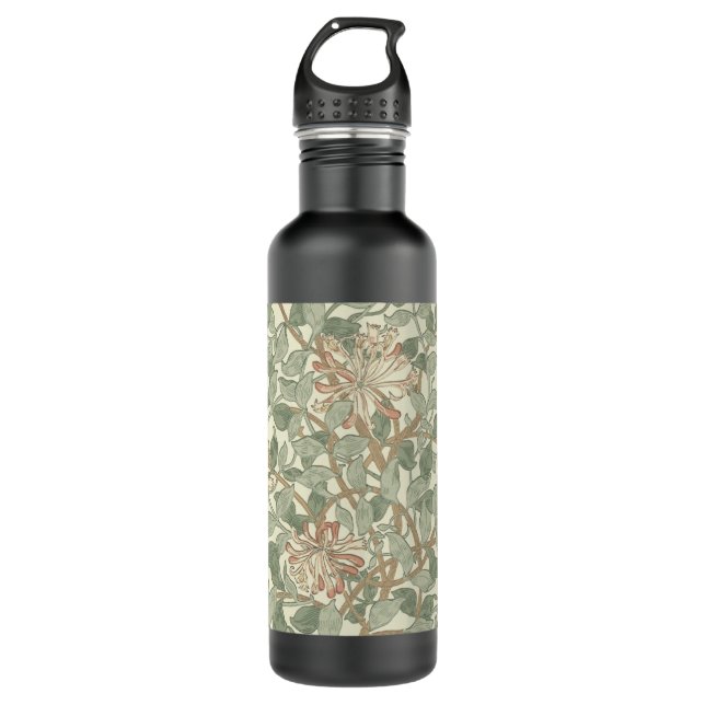 Bouteille D'eau En Acier Inoxydable William Morris Honeysuckle Vert Floral (Devant)