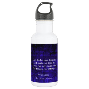 Bouteille D'eau En Acier Inoxydable William Shakespeare Citation Courage Inspirationne