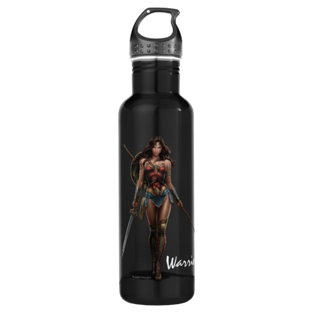 Bouteille D'eau En Acier Inoxydable Wonder Woman Battle-Ready Comic Art (Devant)