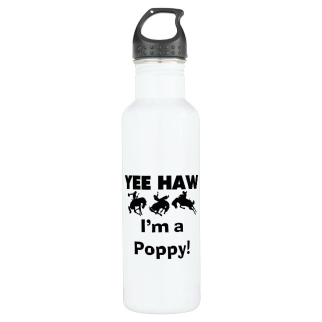 Bouteille D'eau En Acier Inoxydable Yee Haw Je suis un T-shirts Poppy et (Devant)