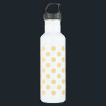 Bouteille D'eau En Acier Inoxydable Yellow polkadots<br><div class="desc">Yellow polkadots on white background</div>