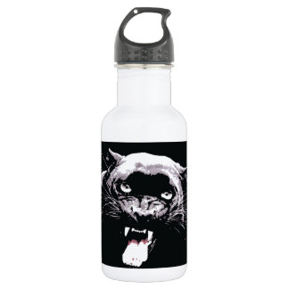 Bouteille D'eau En Acier Inoxydable Yeux Jaguar noirs et blancs