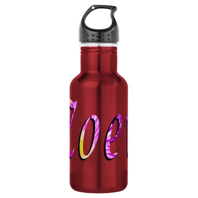 Bouteille D'eau En Acier Inoxydable Zoey, Nom, Logo, (Devant)