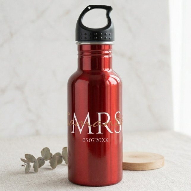 bouteille d'eau en acier mariages mrs (Créateur téléchargé)