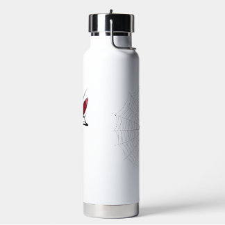 bouteille d'eau en art floral rouge élégant