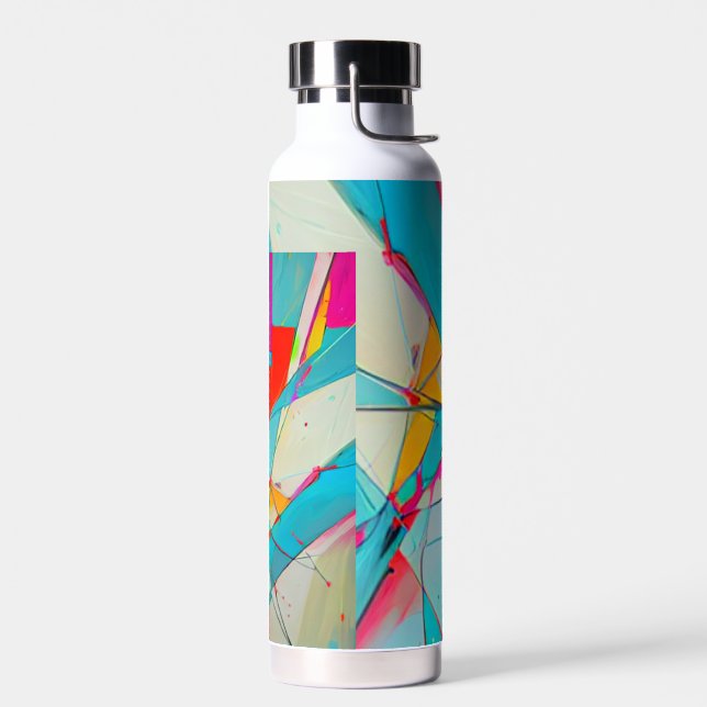 Bouteille d'eau en art géométrique abstrait (Gauche)