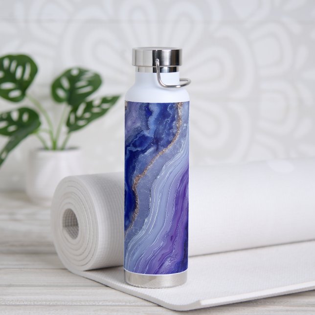 Bouteille d'eau en cristal de tanzanite chatoyante (Yoga)