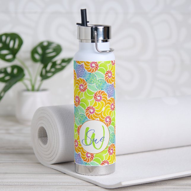 Bouteille d'eau en mosaïque de Sue (Yoga (pivotée))