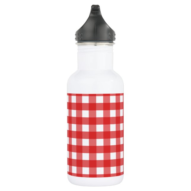 Bouteille D'eau En vichy rouge et blanc (Droite)