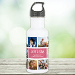 Bouteille D'eau Enfant personnalisé Nom Instagram Photos rose<br><div class="desc">Bouteille d'eau de collage photo Instagram moderne et personnalisée pour le meilleur jour de retour à l'école jamais. Un cadeau parfait aussi pour l'anniversaire d'un enfant ! Elle adorera transporter ses gens préférés partout où il va et cela aidera à soulager l'anxiété pendant le premier jour de l'école. C'est la...</div>