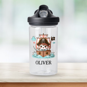 Bouteille D'eau Enfant pirate mignon matelot sur un bateau pirate