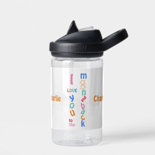 Bouteille D'eau Enfants Personnalisés Je t'aime à la Lune et le do