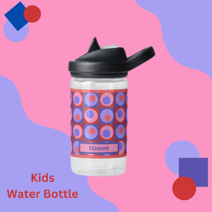 Bouteille D'eau Enfants rose violet thème Carré de point personnal