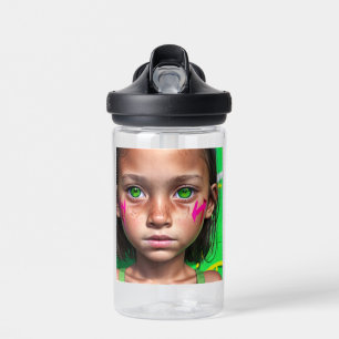 Bouteille D'eau Enfants tribaux Yeux verts de la fille stoïque f