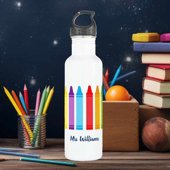 Bouteille D'eau Enseignant Élémentaire Crayon Mignon Personnalisé (Créateur téléchargé)