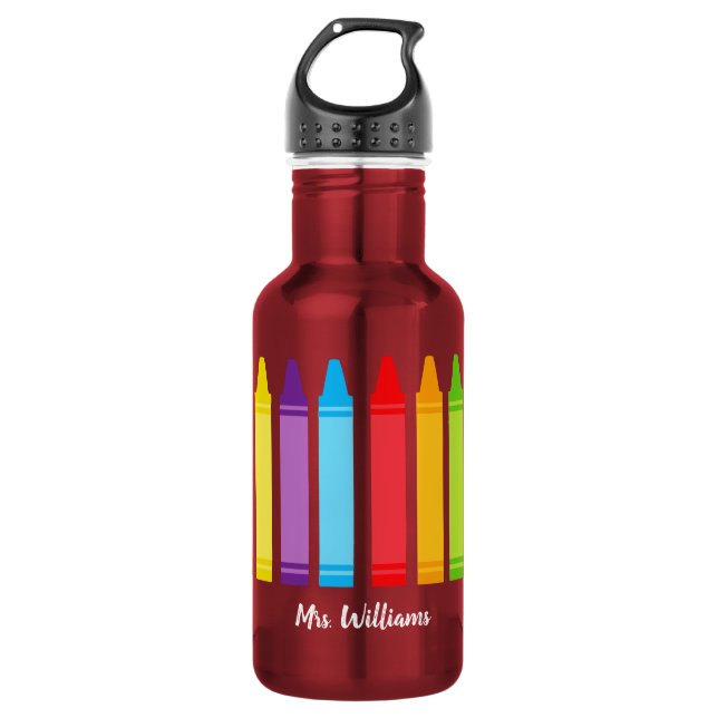 Bouteille D'eau Enseignant Élémentaire Crayon Mignon Personnalisé (Devant)