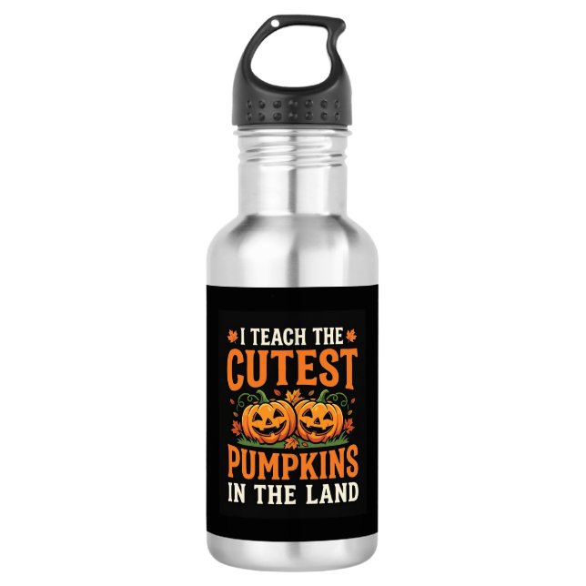 Bouteille D'eau Enseignant Halloween Citrouilles Les Plus Mignonne (Devant)