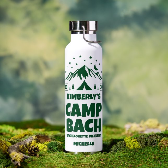 Bouteille D'eau Enterrement de vie de jeune fille camping vert (Créateur téléchargé)