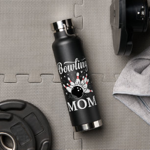 Bouteille D'eau Épingles de cœur de maman de bowling Ligue drôle F