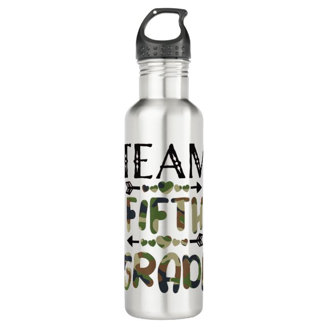 Bouteille D'eau Équipe 5E Année Retour À L'École Jour Enseignants  (Devant)