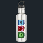 Bouteille D'eau Équipe de discussion d'amour de paix<br><div class="desc">Un discours et une discussion frais team le cadeau qui comporte un haut-parleur à un podium. Un présent mignon de débateur.</div>
