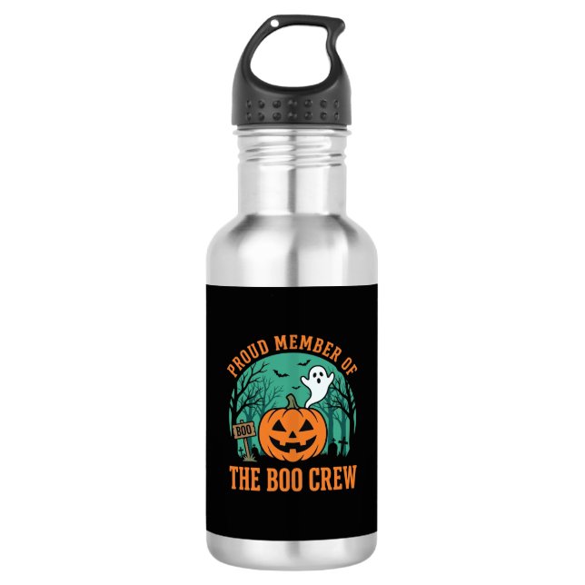 Bouteille D'eau Équipe de fantômes de design de citrouille Hallowe (Devant)