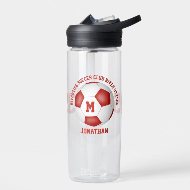 Bouteille D'eau équipe de football rouge blanc couleurs enfants ad (Gauche)
